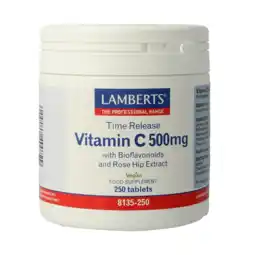 De Online Drogist Lamberts Vitamine C 500 mg Time Release & Bioflavonoiden Tabletten 250TB aanbieding