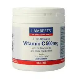 De Online Drogist Lamberts Vitamine C 500 mg Time Release & Bioflavonoiden Tabletten 250TB aanbieding