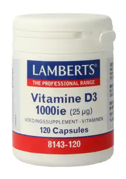 De Online Drogist Lamberts Vitamine D3 1000ie Capsules 120CP aanbieding