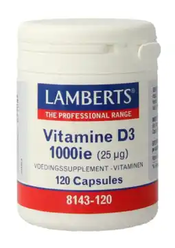 De Online Drogist Lamberts Vitamine D3 1000ie Capsules 120CP aanbieding