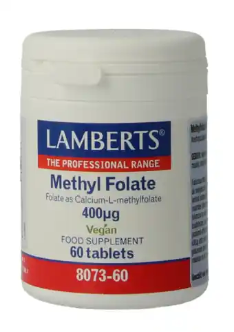 De Online Drogist Lamberts Methylfolaat 400mcg Tabletten 60TB aanbieding