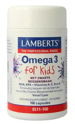De Online Drogist Lamberts Omega 3 Visolie Voor Kids Capsules 100CP aanbieding