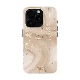 MediaMarkt MIO By Mobilize Magsafe Compatible Telefoonhoesje Voor Apple Iphone 16 Pro Gold Marble aanbieding