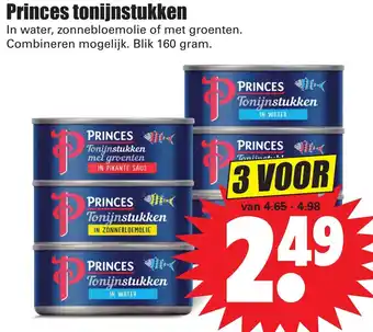 Dirk Princes tonijnstukken 3*160g aanbieding