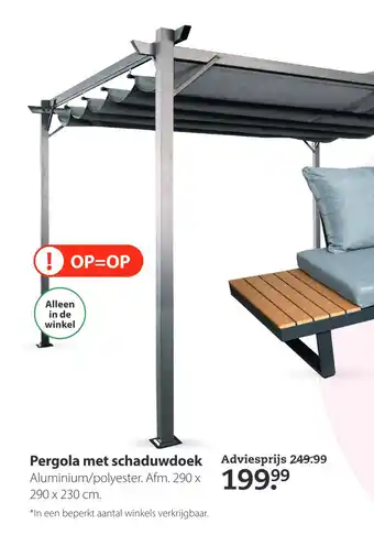 Pets Place Pergola met schaduwdoek 290x290x230 cm aanbieding