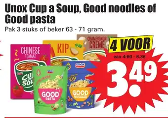 Dirk Unox Cup a Soup, Good Noodles of Good Pasta 4st aanbieding