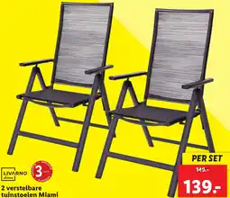 Lidl LIVARNO home 2 verstelbare tuinstoelen Miami aanbieding