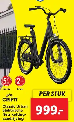 Lidl CRIVIT Classic Urban elektrische fiets kettingaandrijving aanbieding