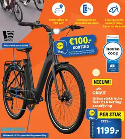 Lidl CRIVIT Urban elektrische fiets Y3.0 kettingaandrijving aanbieding