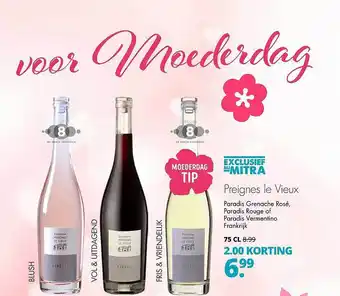 Mitra Preignes le vieux paradis grenache rosé, paradis rouge of paradis vermentino frankrijk 2.00 Korting aanbieding