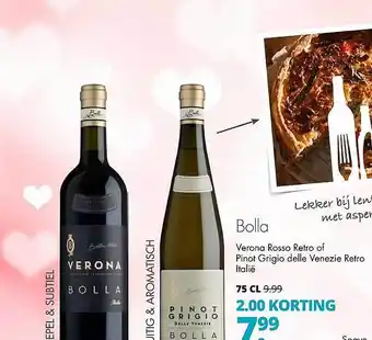 Mitra Bolla verona rosso retro of pinot grigio delle venezie retro italië 2.00 Korting aanbieding