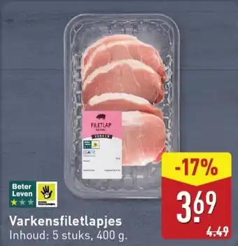 ALDI Varkensfiletlapjes aanbieding