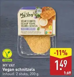 ALDI My vay vegan schnitzels aanbieding