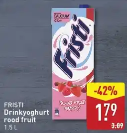 ALDI Fristi drinkyoghurt a rood fruit aanbieding
