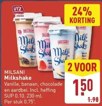 ALDI Milsani milkshake aanbieding
