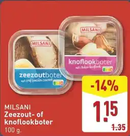 ALDI Milsani zeezout of knoflookboter aanbieding