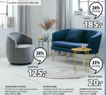 Jysk Boeslunder Fauteuil, Gistrup Bank Of Hornsyld Bijzettafel 26% - 33% Korting aanbieding