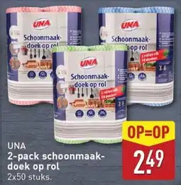 ALDI UNA 2 pack schoonmaak doek op rol aanbieding