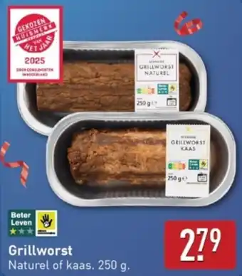 ALDI Grillworst naturel of kaas aanbieding