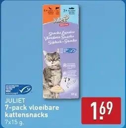 ALDI 7 pack vloeibare kattensnacks aanbieding