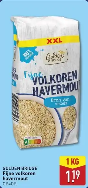 ALDI Golden bridge fijne volkoren folkoren havermout aanbieding