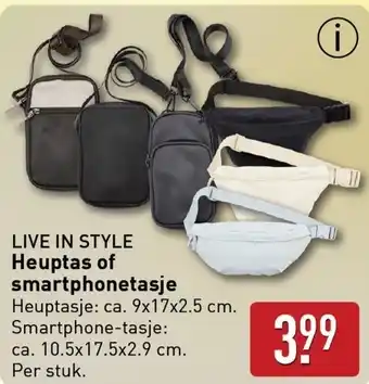 ALDI Live in style heuptas of smartphonetasje aanbieding
