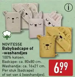 ALDI Novitesse babybadcape of washandjes aanbieding