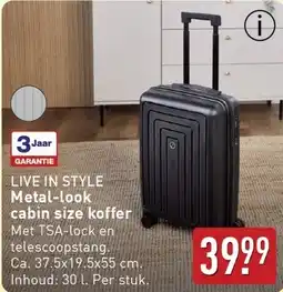 ALDI Live in style metal look cabin size koffer aanbieding