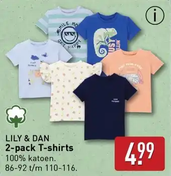 ALDI LILY & DAN 2-pack T-shirts aanbieding