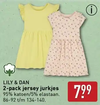 ALDI LILY & DAN 2-pack jersey jurkjes aanbieding