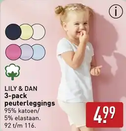 ALDI LILY & DAN 3-pack peuterleggings aanbieding