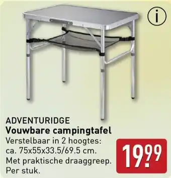 ALDI ADVENTURIDGE Vouwbare campingtafel aanbieding