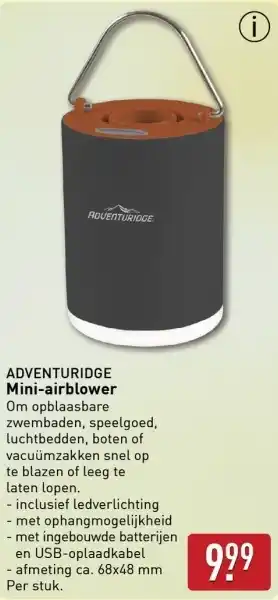 ALDI ADVENTURIDGE Mini-airblower aanbieding