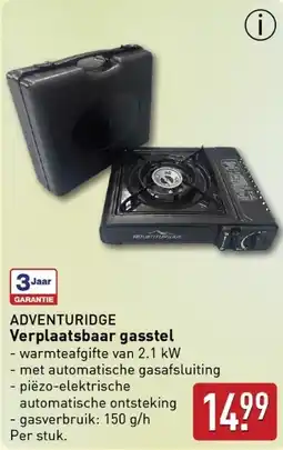 ALDI ADVENTURIDGE Verplaatsbaar gasstel aanbieding