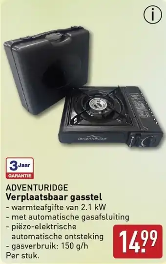 ALDI ADVENTURIDGE Verplaatsbaar gasstel aanbieding