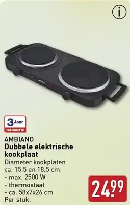 ALDI AMBIANO Dubbele elektrische kookplaat aanbieding