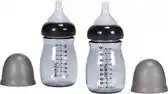 Babypark We-Too Standaardfles PPSU - 260 ml - Black - 2-pack aanbieding