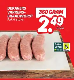 Dekamarkt Dekavers varkens braadworst aanbieding