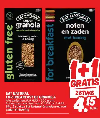 Dekamarkt Eat natural for breakfast of granola aanbieding