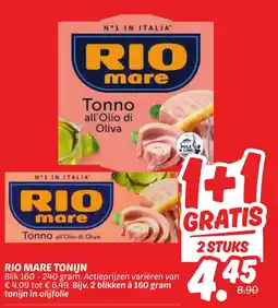 Dekamarkt Rio mare tonijn aanbieding