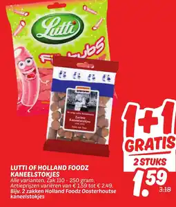 Dekamarkt Lutti of holland foodz kaneelstokjes aanbieding