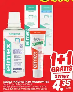 Dekamarkt Elmex tandpasta of mondwater aanbieding