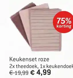 Dekamarkt Keukenset roze aanbieding