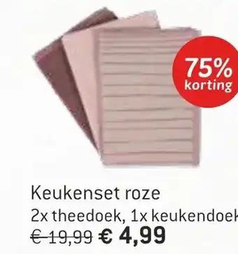 Dekamarkt Keukenset roze aanbieding