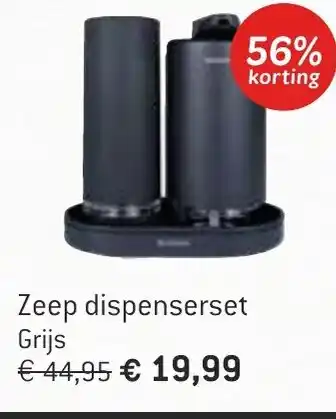 Dekamarkt Zeep dispenserset Grijs aanbieding