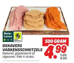 Dekamarkt Dekavers varkensschnitzels aanbieding
