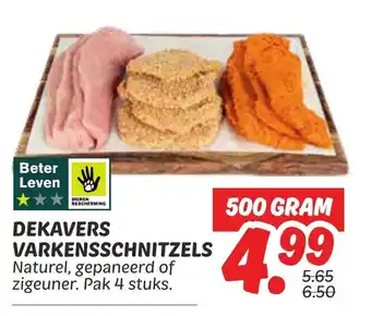 Dekamarkt Dekavers varkensschnitzels aanbieding