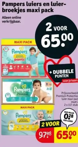 Kruidvat Pampers luiers en luier broekjes maxi pack aanbieding