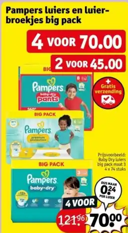Kruidvat Pampers luiers en luier broekjes big pack aanbieding