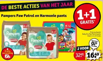 Kruidvat Pampers Paw Patrol en Harmonie pants aanbieding